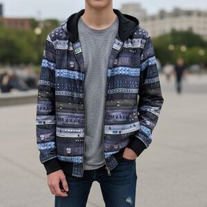 Paul Smith Junior Reversible Soundboard Print Zip Hoodie Size 16